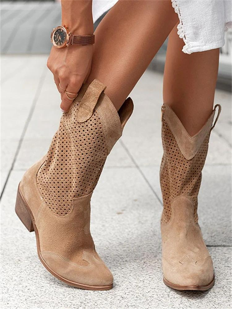 Women’s Medium Heel Cowboy Boots | Western charm with modern versatility
