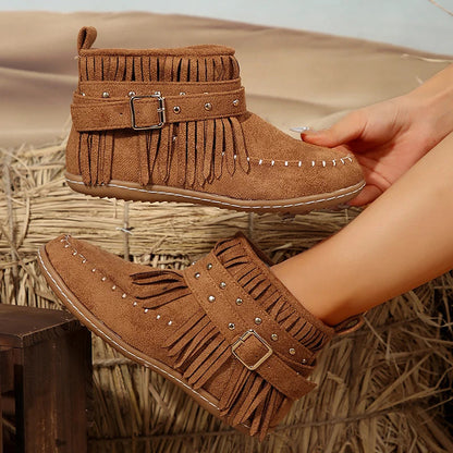 Women’s Buckle Accent Ankle Boots | Rustic elegance with modern everyday comfort