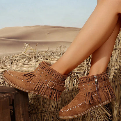 Women’s Buckle Accent Ankle Boots | Rustic elegance with modern everyday comfort