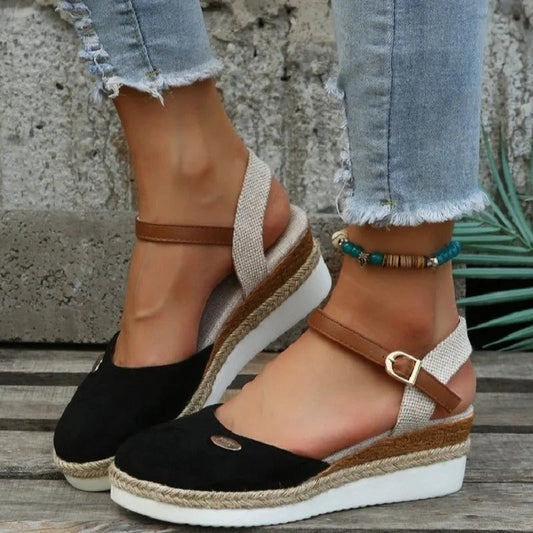Women’s Closed Toe Espadrille Wedge Sandals | Summer elegance with secure comfort