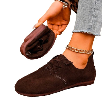 Women’s Soft Suede Derby Flats | Casual elegance with lightweight everyday comfort