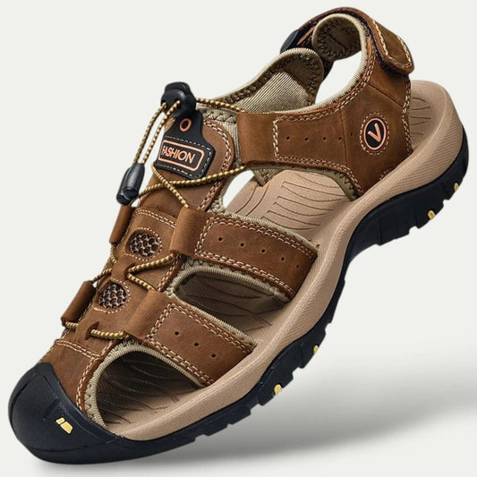 Men’s Genuine Leather Outdoor Sandals | Breathable durability with all-day summer comfort