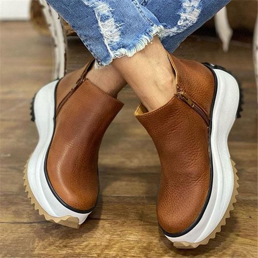 Women’s Slip-On Platform Ankle Boots | Textured ease with modern everyday style